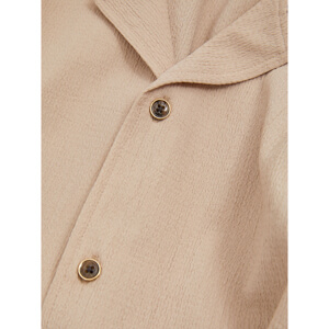 REISS HUNT Textured Crepe Cuban Collar Shirt